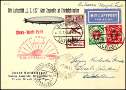 Danzig: 1931, Polarfahrt Bis Malygin, Vordruckkarte Mit U. A. Flugpost 2 1/2 G. Aus DANZIG 5 LUFTPOST 21.7. Via... - Autres & Non Classés