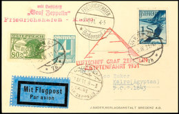 Österreich: 1931, Ägyptenfahrt, Karte Aus WIEN 3.IV. Via Friedrichshafen Nach Cairo Mit Sonderstempel Als... - Autres & Non Classés