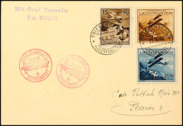 Liechtenstein: 1930, Landungsfahrt Nach Bern Und Basel, Karte Mit Luftpostmarken Aus TRIESENBERG 11.X. Nach Genf,... - Autres & Non Classés