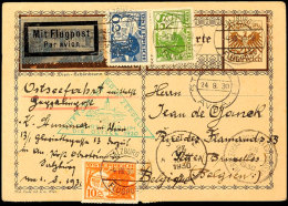 Österreich: 1930, Ostseefahrt Mit Abwurf Stockholm, Bildpost-Ganzsachenkarte Mit Beidseitiger Zufrankatur Aus... - Other & Unclassified