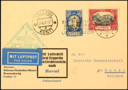 Liechtenstein: 1930, Ostseefahrt, Abwurf Tallinn, Vordruckkarte Aus TRIESENBERG 8.VIII Mit Guter Frankatur (u. A.... - Other & Unclassified