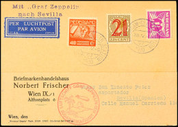 Niederlande: 1930, Südamerikafahrt Bis Sevilla, Karte Aus AMSTERDAM CENTR.STATION 28.IV. Mit Allen Stempeln,... - Otros & Sin Clasificación