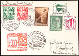 1939, Fahrt Nach Essen/Mülheim LZ 130, Mit 6 Versch. Sondermarken Frankierte Postkarte Nach Stuttgart,... - Autres & Non Classés