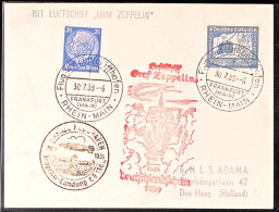 1939, Fahrt Nach Kassel LZ 130, Postkarte Mit MiF 25 Pfg Hindenburg U. 50 Pfg Zeppelin Nach HOLLAND (alter Ausruf... - Autres & Non Classés