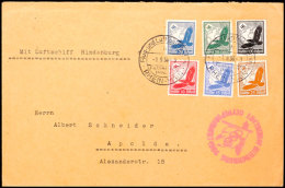 1936, Olympiafahrt, Auflieferung Rhein/Main-Flughafen, Mit 10, 15, 20, 25, 50 U. 100 Pfg Steinadler Frankierter... - Autres & Non Classés