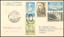 1936, 4. NAF, USA-Post, Bunt Frankierte R-Postkarte Nach Frankfurt/M., Gepr. Dr. Simon, Katalog: Si.421 BF1936,... - Autres & Non Classés