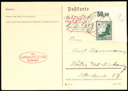 1936, 1. Postfahrt LZ 129, Auflieferung Friedrichshafen, Mit Rechts Oberem Eckrandstück 50 Pfg Steinadler... - Autres & Non Classés