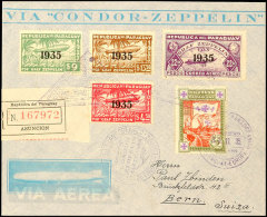 1935, 15. Südamerikafahrt, 3. Fahrtperiode (Rückfahrt), Paraguayische Post, R-Brief Mit U. A. 4... - Otros & Sin Clasificación