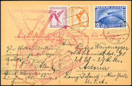 1933, Chicagofahrt, Anschlussflug Bis Chicago, Karte Aus BERLIN 13.10. Mit U. A. 2 M. Chicagofahrt, Adressiert In... - Autres & Non Classés