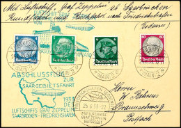 1933, Saargebietsfahrt, Deutsche Post Mit Auflieferung Frankfurt, Karte Mit Beiden Sonderbestätigungsstempen,... - Otros & Sin Clasificación