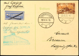 1933, Saargebietsfahrt, Saargebiets-Post Der Rundfahrt, Karte Mit 5 Fr. Freimarke Aus SAARBRÜCKEN 25.6.,... - Autres & Non Classés