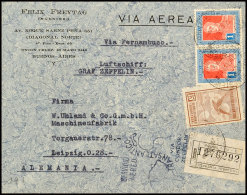 1932, 9. Südamerikafahrt, Argentinische Post, Schöner R-Brief Nach Leipzig, Gepr. Dr. Simon, Katalog:... - Autres & Non Classés