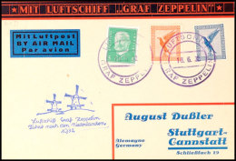 1932, Fahrt In Die Niederlande, Bordpost 18.6.32, Dekorative Zeppelin-Bildpostkarte Der Firma... - Autres & Non Classés