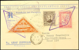 1932, 3. Südamerikafahrt, Paraguayische Post, R-Karte Mit U. A. Zeppelinmarke 20 P., Pracht, Katalog: Si.155... - Otros & Sin Clasificación