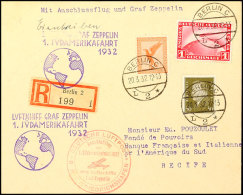 1932, 1. Südamerikafahrt, Anschlussflug Berlin Bis Recife, R-Brief  Mit U. A. 1 M. Zeppelin, Pracht, Katalog:... - Altri & Non Classificati