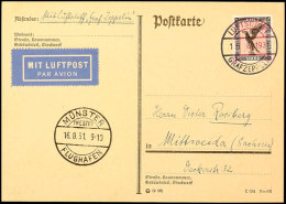 1931, Fahrt Nach Münster, Bordpost Vom 16.8., Karte Mit 1 M. Adler, Alle Stempel Vorderseitig, Pracht,... - Autres & Non Classés