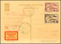 1931, Polarfahrt, UdSSR-Post, Auflieferung Leningrad, R-Karte Mit Ungezähnten 2 Sondermarken, Karte Etwas... - Autres & Non Classés