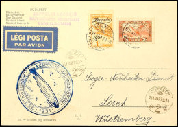 1931, Landungsfahrt Nach Ungarn, Ungarische Post, Abwurf Dobrescen Mit Ankunftsstempel, Karte Mit Sondermarke 1 P.,... - Altri & Non Classificati