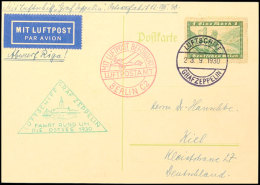 1930, Ostseefahrt, Abwurf Riga, Karte Mit Freimarke 1 M. Und Bordpoststempel Vom 23.9. Nach Kiel, Vorderseitig Mit... - Autres & Non Classés