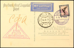 1930, Fahrt Nach Russland, Bordpost Vom 10.9., Fotokarte Mit 1 M. Adler Nach Moskau Mit Vorderseitigem... - Other & Unclassified