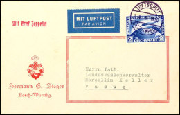 1930, Fahrt Nach Vaduz, Vordruckbrief Mit 2 RM Südamerikafahrt Und Bordpoststempel Vom 19.8. Nach Vaduz Mit... - Autres & Non Classés