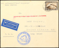 1929, 1. Amerikafahrt, Versuchte Fahrt Mit Notlandung, Auflieferung Friedrichshafen (Tagesstempel),... - Autres & Non Classés