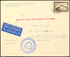 1929, 1. Amerikafahrt, Versuchte Fahrt Mit Notlandung, Auflieferung Friedrichshafen (Tagesstempel),... - Altri & Non Classificati