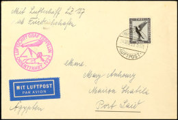 1929, Orientfahrt, Auflieferung Friedrichshafen, Brief Mit Sonderbestätigungsstempel Type I Nach Port Said Mit... - Sonstige & Ohne Zuordnung