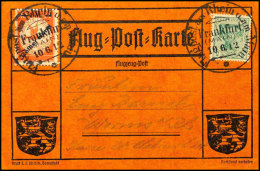 1 M. Gelber Hund Auf Oranger Sonderkarte Mit 5 Pfg. Germania Und Flugstempel "Frankfurt 10.6.12" Sowie Text Nach... - Autres & Non Classés