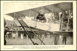 10 Pfg. Rhein/Main Auf Sonderkarte "Ankunft Der Postflugmaschine" Mit 5 Pfg. Germania Und Flugstempel "Darmstadt... - Otros & Sin Clasificación