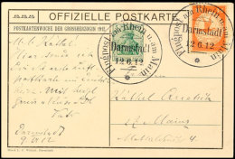 10 Pfg. Rhein/Main Auf Farbiger Sonderkarte "Wolfsgarten" Mit 5 Pfg. Germania Und Flugstempel "Darmstadt 12.6.12",... - Autres & Non Classés