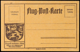1912, Graubraune Rhein/Main-Flugpostkarte, Druckvariante: Diagonal Durchbalktes "ft" Im Wort "Luftpostkarte" Auf... - Autres & Non Classés