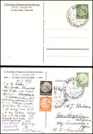 1937, Zwei Versch. 6 Pfg Privat-GS-Postkarten, 12. Deutsches Sängerbundesfest Breslau, Dabei C30/03 Abb.... - Other & Unclassified