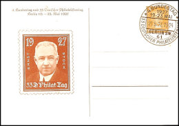 1927, 3 Pfg Privat-GS-Postkarte, Berlin 33. Deutscher Philatelistentag, Abb. Ernst Stock, Blanko Mit... - Other & Unclassified