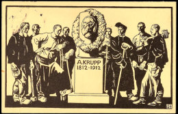 1912, Hundertjahrfeier Krupp, Bedarfsgebraucht Von "ESSEN 20.2.14" Nach Düsseldorf, Minieckknick Links Unten,... - Otros & Sin Clasificación