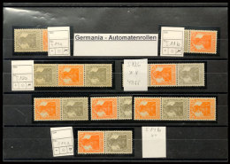 2½+7½ Pf. Germania Aus Rollen, 7½ Pf. Beide Farben, 8 Zusammendrucke Komplett Postfrisch, Mi.... - Otros & Sin Clasificación