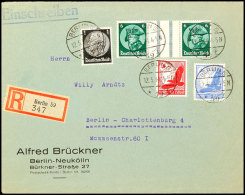 6+Z+6 Pf. Fridericus Mit 10 Und 15 Pf. Flug Und 1 Pf. Hindenburg (Nr. 530/31 U. 512) Portorichtig Auf Orts-R-Brief,... - Otros & Sin Clasificación