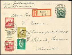 15+A1+15 Pf. Nothilfe 1931 Mit 8 Pf. (Nr. 459) Und 6+5 Pf. Reichspräsidenten (S 44) Auf Übersee-R-Brief... - Autres & Non Classés