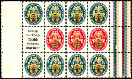 8+A2+8 Pf. Nothilfe 1928 Mit 3mal 8+15+8 Pf. Als 12er-Block, Rechts Und Links Mit Zwischenstegen, Postfrisches... - Otros & Sin Clasificación