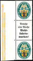 8+A2+8 Pf., Nothilfe 1928, Postfrisch Mit Linkem Bogenrand (oben Minimale Haftspuren), Mi. 2.000,-, Katalog: S63... - Autres & Non Classés
