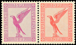 15/10 Pf. Flugpost, Waag. Zusammendruck Tadellos Postfrisch, Mi. 200.-, Katalog: W22 **15 / 10 Pf. Airmail,... - Sonstige & Ohne Zuordnung