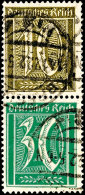 Germania Und Ziffern 1921,  10 Pfg Ziffern + 30 Pfg Ziffern, Senkrechter Zusammendruck, Tadellos Gestempelt,... - Otros & Sin Clasificación