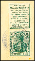 "Übersichtstabellen" + 5 Pf. Germania, Senkr. Zusammendruck Auf Briefstück, Gestempelt  "ALTHEIM 4.5.13",... - Otros & Sin Clasificación