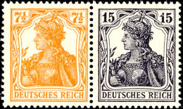 7½+15 Pf. Germania, Sehr Gut Gezähnt, Postfrisch, Mi. 380 ,-, Katalog: W11ba **7½ 15 Pf.... - Otros & Sin Clasificación