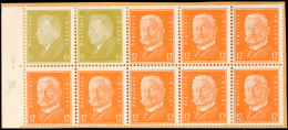 Reichspräsidenten-Heftchenblatt Postfrisch, Rand Angeklebt, Mi. 220.-, Katalog: HBl.62B **Presidents Of... - Otros & Sin Clasificación