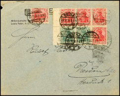 1920, 10+5 Pf. Germania, Heftchenblatt Mit Rand, Mit 10 Pf. Zusatzfrankatur Portorichtig Auf Brief Der 2.... - Altri & Non Classificati