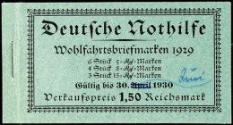 Nothilfe 1929, Markenheftchen, Gültig Bis 30. Juni 1930 Handschriftlich Geändert, Komplett Postfrisch... - Markenheftchen