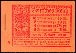 1919, Germania, Markenheftchen ONr. 8, Komplett Mit Durchgezähnten Rändern, Postfrisch, Seltene Variante... - Markenheftchen