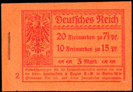 1917, Germania, Markenheftchen ONr. 2, Komplett, Seltene Variante Mit Nicht Durchgezähnten... - Cuadernillos