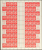 Hindenburg 1936/37, A10+12 Pf., Markenheftchenbogen Postfrisch (teils übliche Leichte Kalanderbüge),... - Autres & Non Classés